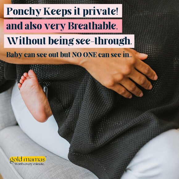 Brand New - Gold Mamas * Breathable Nursing Cover Up for Breastfeeding (Black) - Picture 2 of 5